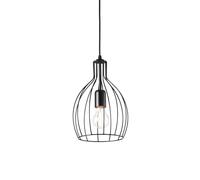 Netlighting Ampolla 1 Light Ceiling Pendant Matt Black Cage Style E27 Netlighting Black