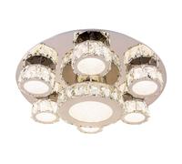 Netlighting Amur Ceiling Light Chrome K9 Crystals 7x LED 4000K in Silver Netlighting Silver