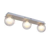 Luminosa Lighting Luminosa Ander Globe Ceiling Light Nickel Matt Ip44 Balls Clear Glass Shade 3X G9