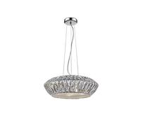 Netlighting Armel 5 Light LED Crystal Chrome Pendant Ceiling Light in Grey Netlighting Grey