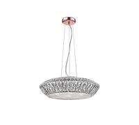 Netlighting Armel 5 Light LED Crystal Rosy Gold Pendant Ceiling Light in Clear Netlighting Clear