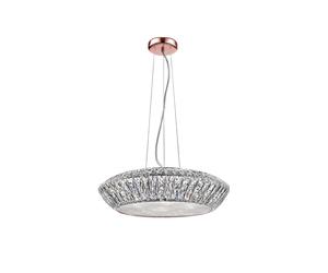 Netlighting Armel 5 Light LED Crystal Rosy Gold Pendant Ceiling Light in Clear Netlighting Clear