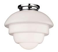 Netlighting Art 1 Light Flush Light Chrome Opal White Glass E27 in Clear Netlighting Clear