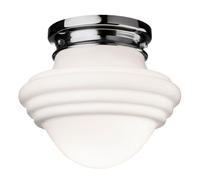 Netlighting Art 1 Light Flush Light Chrome Opal White Glass E27 in Clear Netlighting Clear