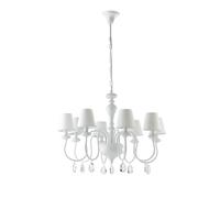 Netlighting ARTHUR 8 Light Chandeliers with Shades White Fabric Lampshade 88x60cm | Size: 88x60 cm Netlighting White 88x60 cm