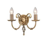 Netlighting Artisan 2 Light Indoor Candle Wall Light Aged Brass E14 in Yellow Netlighting Yellow