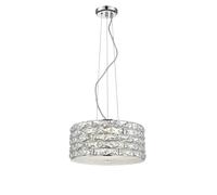 Netlighting Aruba 4 Light LED Chrome Crystal Pendant Ceiling Light in Grey Netlighting Grey