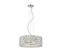 Netlighting Aruba 5 Light LED Chrome Crystal Pendant Ceiling Light in Grey Netlighting Grey