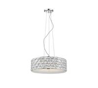 Netlighting Aruba 6 Light LED Chrome Crystal Pendant Ceiling Light in Grey Netlighting Grey