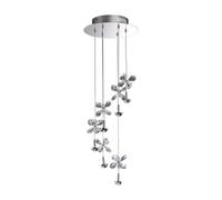 Netlighting Aviva Ceiling Cluster Pendant 6 Light 4000K LED Chrome Crystal in Grey Netlighting Grey
