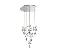 Netlighting Aviva Ceiling Cluster Pendant Round 10 Light 4000K LED Chrome Crystal in Grey Netlighting Grey