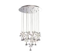 Netlighting Aviva Ceiling Cluster Pendant Round 16 Light 4000K LED Chrome Crystal in Grey Netlighting Grey