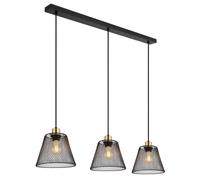 Netlighting Baku Bar Pendant Ceiling Light Matt Black 3x E27 Netlighting Black