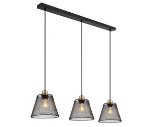 Netlighting Baku Bar Pendant Ceiling Light Matt Black 3x E27 Netlighting Black