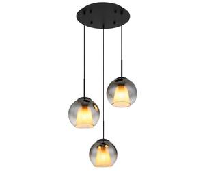 Netlighting Barry Cluster Pendant Matt Black Balls Smoke Glass Shade 3x E27 Netlighting Black