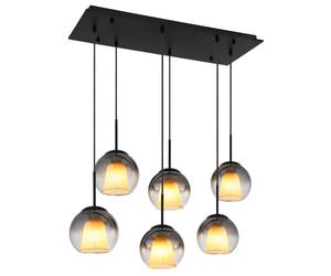 Netlighting Barry Cluster Pendant Matt Black Balls Smoke Glass Shade 6x E27 Netlighting Black