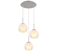 Netlighting Barry Cluster Pendant Nickel Matt Balls Opal Glass Shade 3x E27 in Grey Netlighting Grey