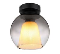 Netlighting Barry Globe Ceiling Light Matt Black Ball Smoke Glass Shade 1x E27 Netlighting Black