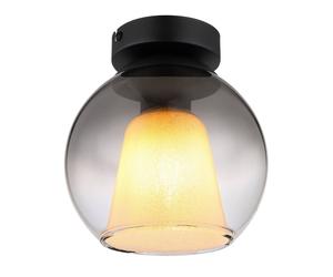 Netlighting Barry Globe Ceiling Light Matt Black Ball Smoke Glass Shade 1x E27 Netlighting Black
