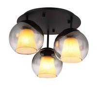 Netlighting Barry Shade Cluster Ceiling Light Black Balls Smoke Glass Shade 3x E27 Netlighting Black