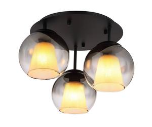 Netlighting Barry Shade Cluster Ceiling Light Black Balls Smoke Glass Shade 3x E27 Netlighting Black