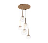 Netlighting Basic Form Modern Cluster Pendant Ceiling Light Gold 5xG9 Glass Shade Netlighting Gold