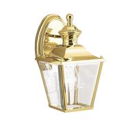 Netlighting Bay Shore 1 Light Small Outdoor Wall Lantern Polished Brass IP44 E27 in Yellow Netlighting Yellow