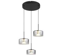 Netlighting Belinda Cluster Pendant Matt Black Smoke Glass Shade 3x LED 4000K Netlighting Black