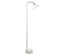 Netlighting Bellora Glass Floor Lamp Bright Nickel Plate & Clear Glass 10W LED E27 in Silver Netlighting Silver