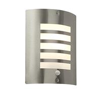 Netlighting Bianco Outdoor Wall IP44 60W Brushed Stainless Steel & Opal PIR IP44 E27 in Grey Netlighting Grey