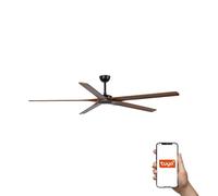 Netlighting Bigwood XL 5 Blade Ceiling Fan Matt Black Walnut Tuya Smart System in Brown Netlighting Brown