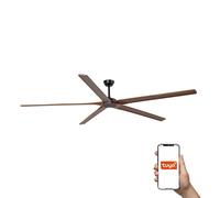 Netlighting Bigwood XXL 5 Blade Ceiling Fan Matt Black Walnut Tuya Smart System in Brown Netlighting Brown