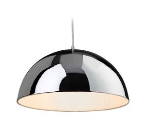 Netlighting Bistro 1 Light Dome Ceiling Pendant Chrome White Inside E27 in Grey Netlighting Grey