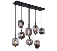 Netlighting Blacky Cluster Pendant Ceiling Light Black Glass Shade 8x E14 Netlighting Black
