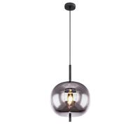 Netlighting Blacky Globe Pendant Ceiling Light Black Glass Shade 1x E27 Netlighting Black