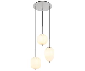 Netlighting Blacky I Cluster Pendant Nickel Matt Opal Glass Shade 3x E14 in Grey Netlighting Grey