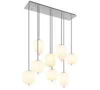 Netlighting Blacky I Cluster Pendant Nickel Matt Opal Glass Shade 8x E14 in Grey Netlighting Grey