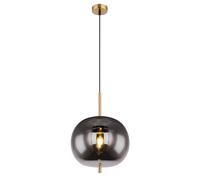 Netlighting Blacky I Globe Pendant Ceiling Light BrassColoured Glass Shade 1x E27 in Gold Netlighting Gold