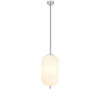 Netlighting Blacky I Slim Pendant Nickel Matt Opal Glass Shade 1x E27 in Grey Netlighting Grey