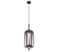 Netlighting Blacky Slim Pendant Ceiling Light Black Glass Shade 1x E27 Netlighting Black