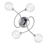 Netlighting BLOG 4 Light Multi Arm Semi Flush Ceiling light Chrome 60x44x19cm in Grey | Size: 60 x 44 x 19 cm Netlighting Grey 60 x 44 x 19 cm