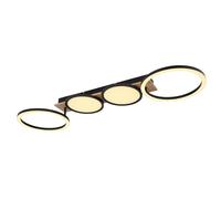 Luminosa Lighting Luminosa Bossy 4 Ring Integrated Led Semi Flush Ceiling Light Matt Black 4X Led 3000K