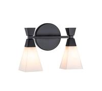 Elstead Bowtie Bathroom Glass Twin Wall Light - Matt Black