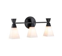 Luminosa Lighting Luminosa Bowtie 3 Light Bathroom Wall Lamp, Matte Black Ip44