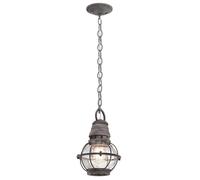 Netlighting Bridge Point 1 Light Small Outdoor Ceiling Chain Lantern Zinc IP44 E27 in Grey Netlighting Grey