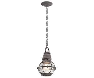 Netlighting Bridge Point 1 Light Small Outdoor Ceiling Chain Lantern Zinc IP44 E27 in Grey Netlighting Grey
