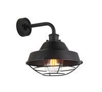 Netlighting Brindisi Outdoor Dome Wall Lamp Textured Matt Black Clear Glass Netlighting Black