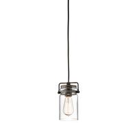 Netlighting Brinley 1 Light Ceiling Mini Pendant Olde Bronze E27 in Brown Netlighting Brown