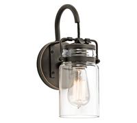 Netlighting Brinley 1 Light Wall Light Olde Bronze E27 in Brown Netlighting Brown