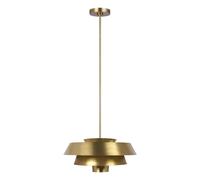 Netlighting Brisbin 1 Light Pendant Burnished Brass E27 in Yellow Netlighting Yellow